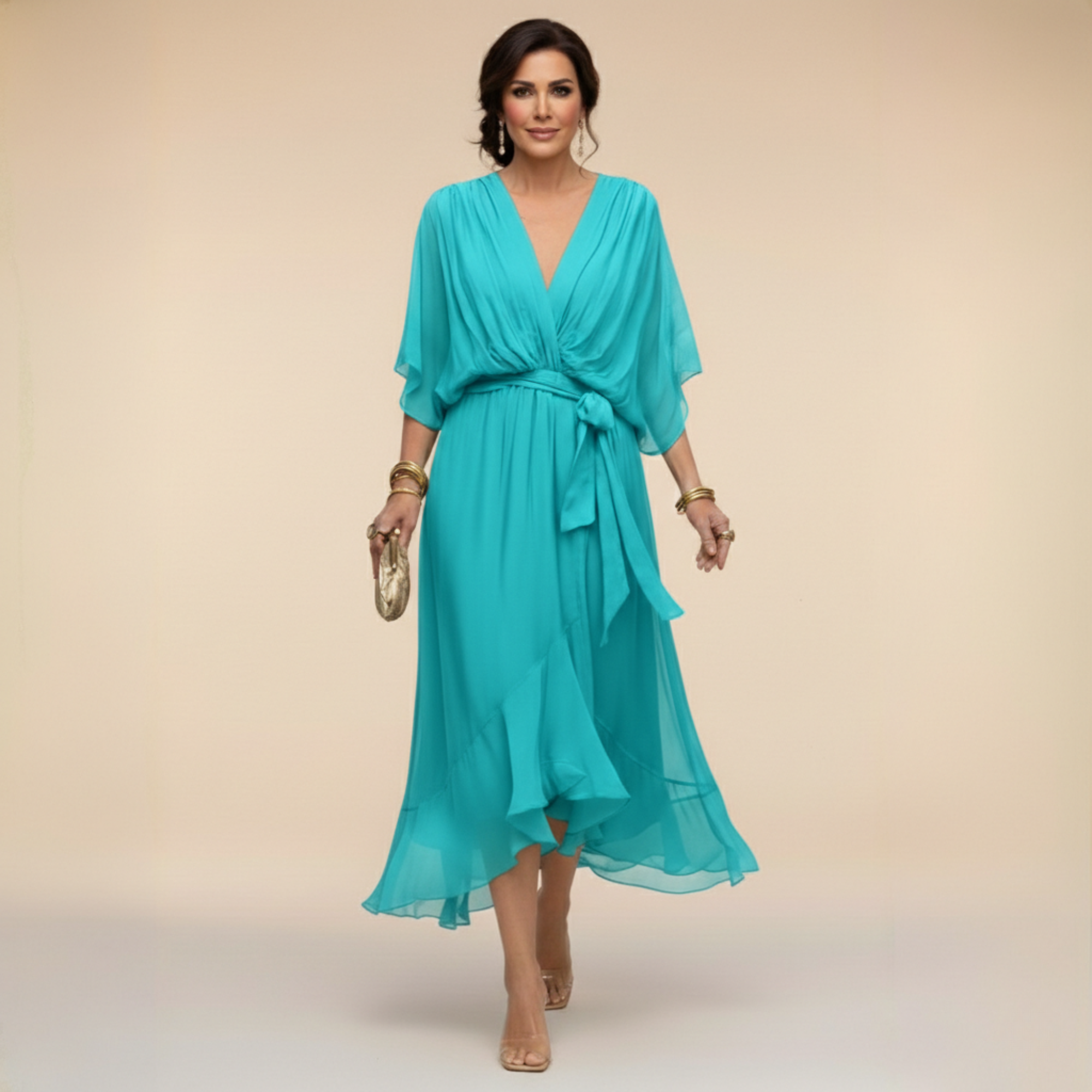 Bernadette | Flowing V-Neck Silhouette Dress