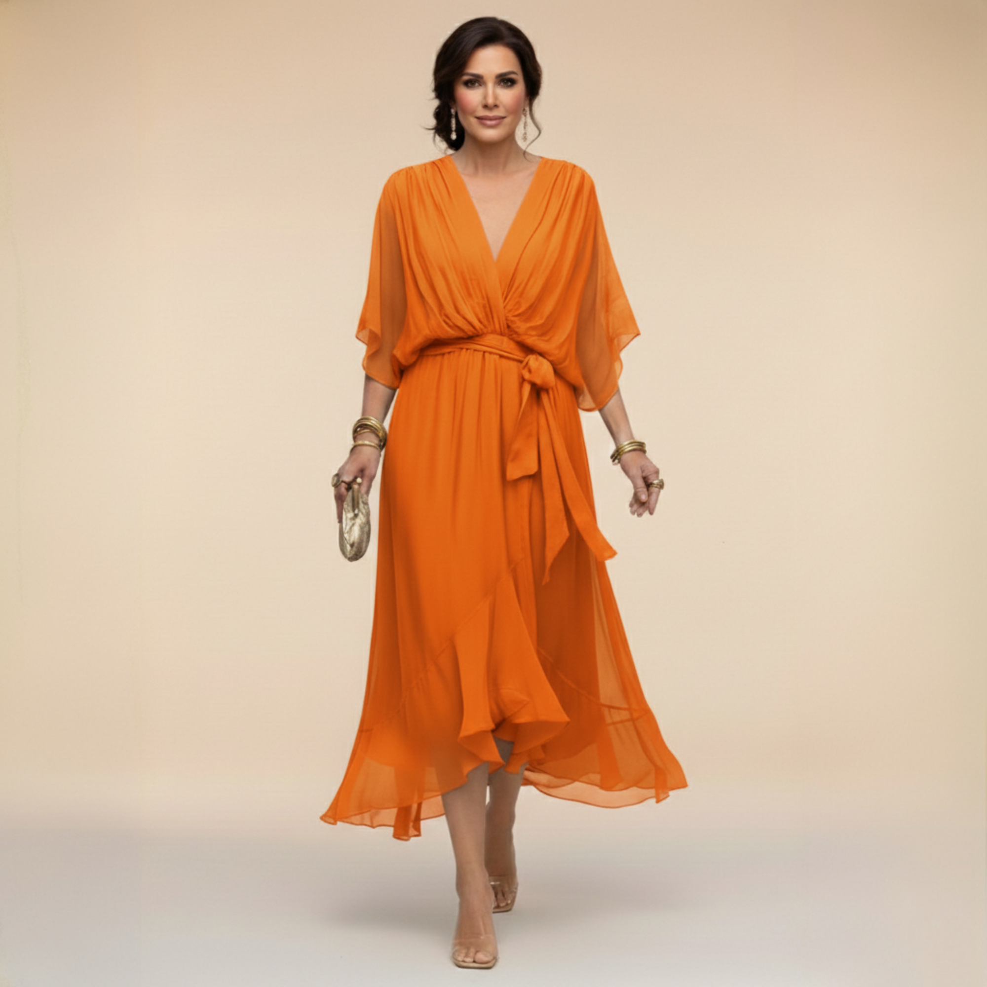 Bernadette | Flowing V-Neck Silhouette Dress