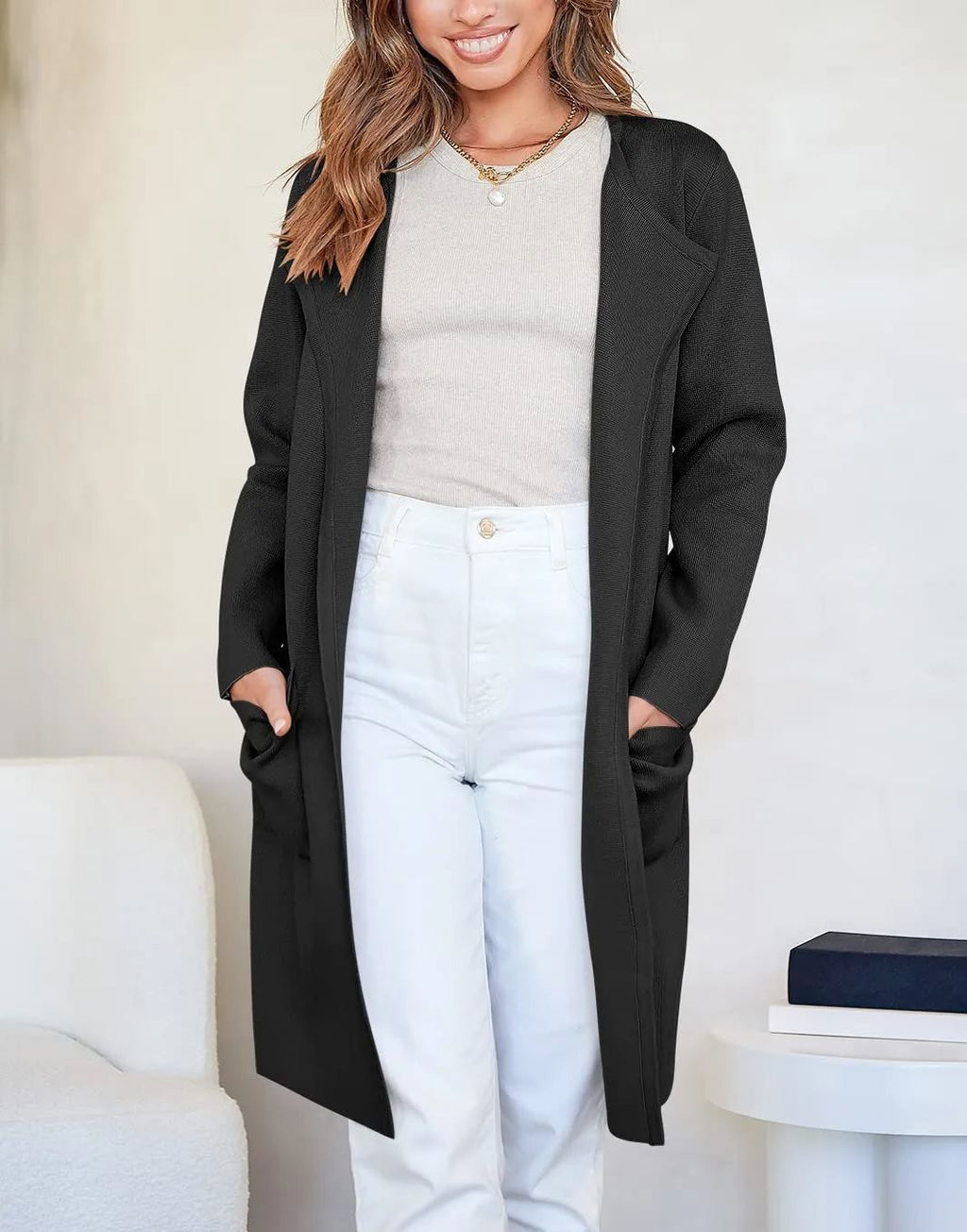 Women's Open Front Knit Cardigan